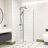 35.56" D x 35.56" W x 72" H Pivot Shower Enclosure with 1/4" Clear Tempered Glass, Frameless Shower Enclosure with Explosion-Proof Film and Nano Coating, Neo-Angle Shower Door in Matte White Finish, Reversible Installation-122454827