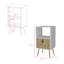 Table de chevet A Magness, chambre, blanc / macadamia