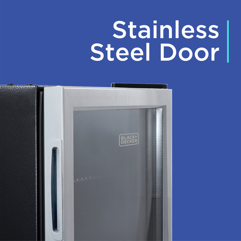 BDB Series Black+decker 1.7 Cu. Ft. Beverage Cooler, Beverage Fridge With Double Pane Glass Door
