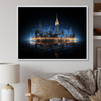 New York Futuristic Blueprint, reproduction d'art sur toile