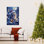 Grand hibou de Noël, art mural, peinture de scène d'hiver avec chapeau de père Noël, impression sur toile, affiche pour décorations de salon de cuisine, 24 po x 32 po