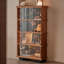 Vitrines en bois massif brun noisette