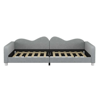 Sherpa Fabric Sofabed with Cloud-Shaped Backrest by Latitude Run