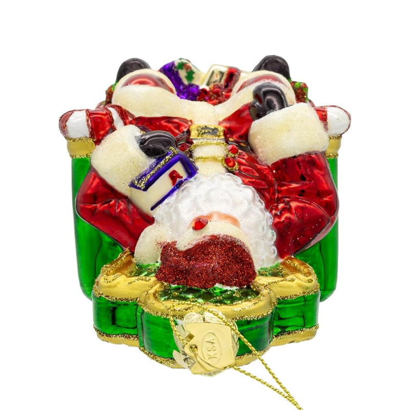 Ornement de Noël en verre Kurt Adler Bellissimo, Père Noël sur son trône, 15 cm