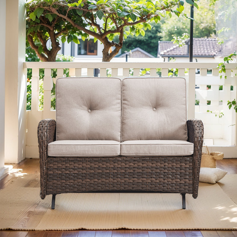 Fauteuil coulissant avec coussins 50 po Braxleigh, Beige, Brun