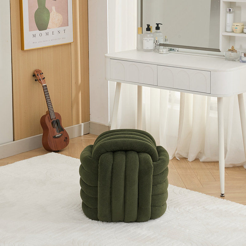 Repose-pieds en tissu Chenille, Vert