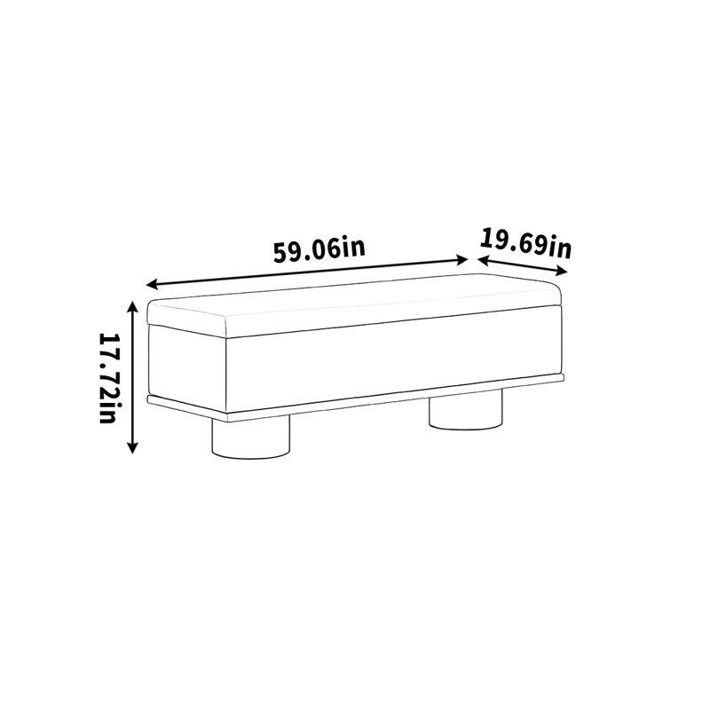 Vernet, H 17,72 po x l 59,06 po x P 19,69 po