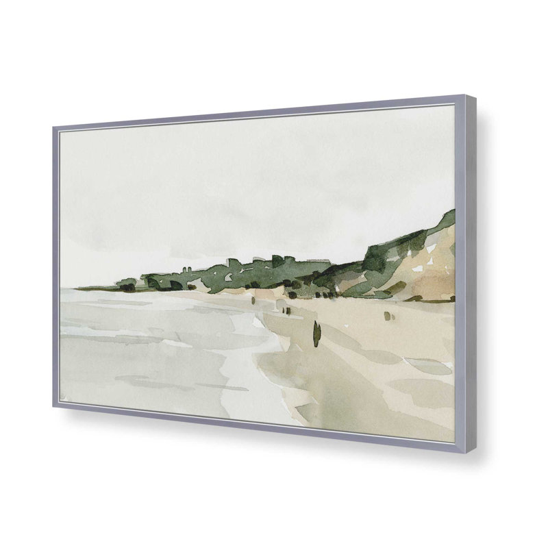 Imprimé matin brumeux sur la plage, H 17,25 po x l 21,25 po, Encadrement ouvert, chrome poli