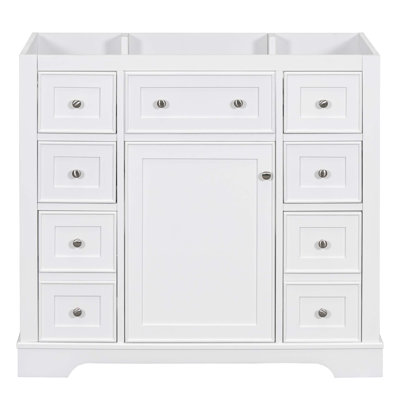 Meuble-lavabo 36 po sans lavabo, base d'armoire seulement, une armoire et six tiroirs