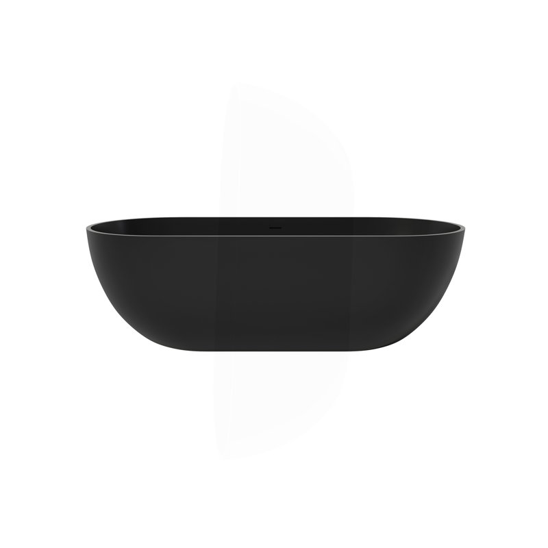 Baignoire de trempage à surface solide de 69 pouces - Baignoire profonde autoportante, Noir mat