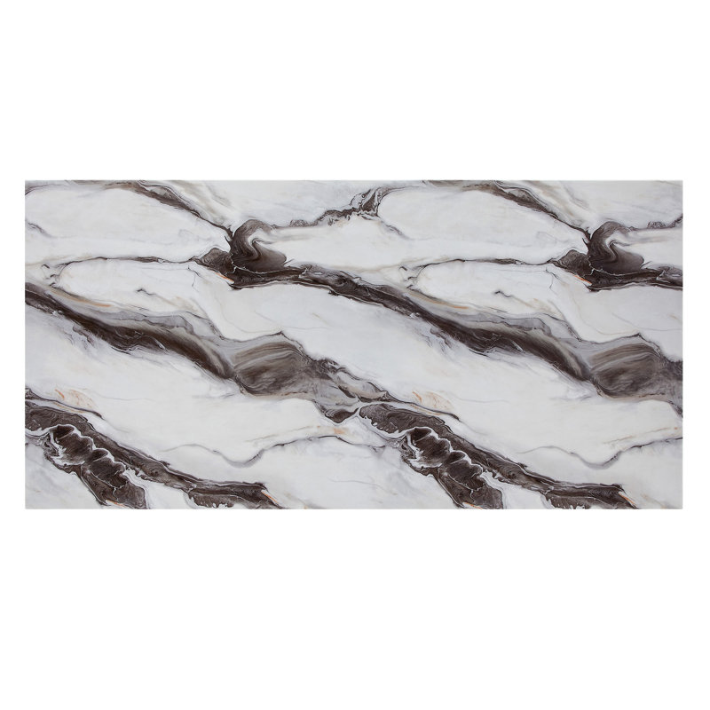 Black and White Faux Marble Dining Table