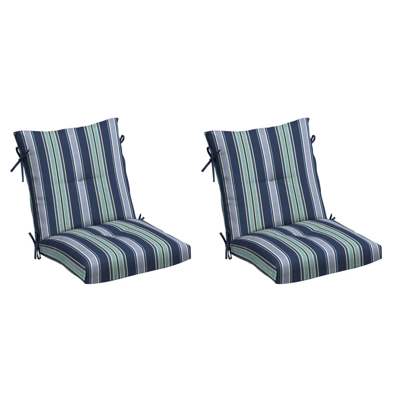 Sapphire Aurora Blue Stripe Tufted Polyfill Dining Chair Cushion Set