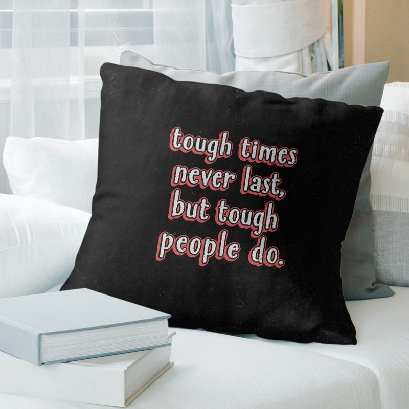 Coussin robuste times, 26 po x 26 po, Noir / Rouge
