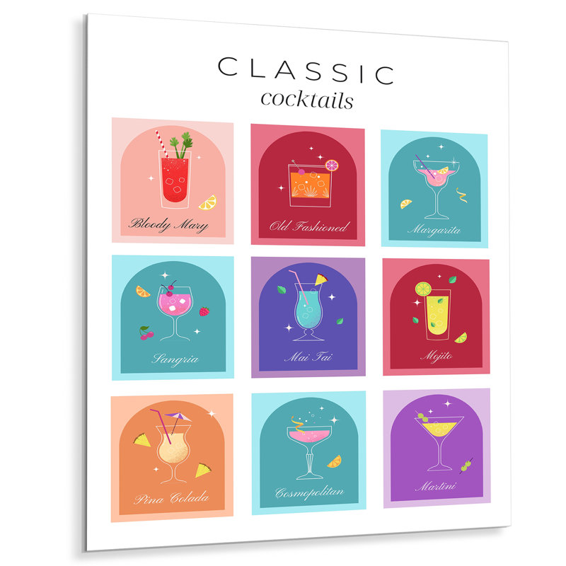 Art mural classique - Cocktail classique, Sans cadre, H 32 po x l 16 po