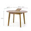 Ensemble de table de salle à manger pour 4 personnes, chaises chaudes en bois massif de style classique avec table ronde extensible, ensemble de salle de cuisine, couleur blanche avec tissu gris-1716457320