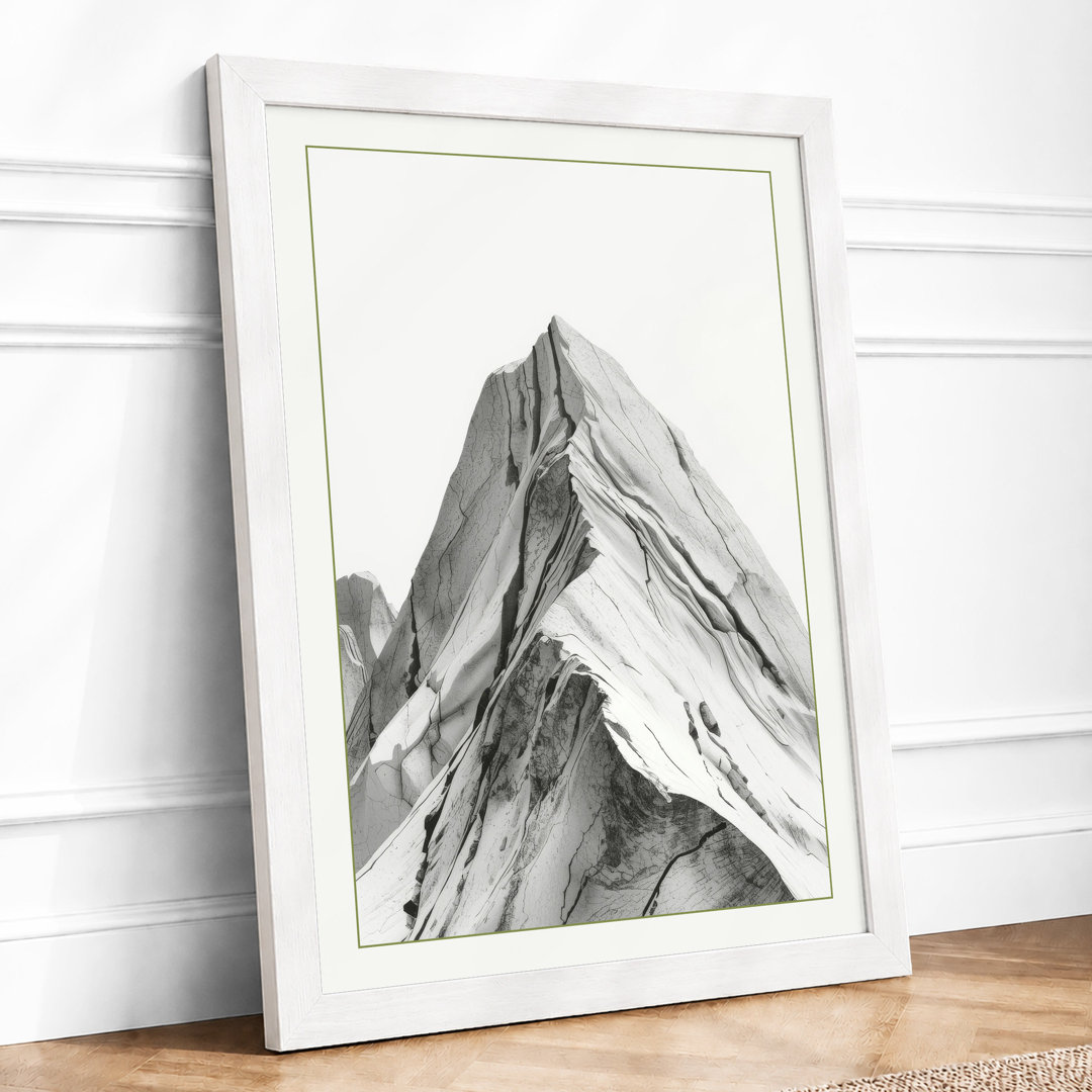 Mountain in Solitude Minimalist - Framed Print