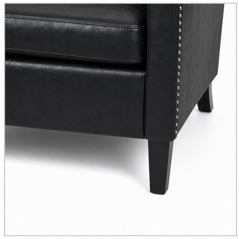 Fauteuil d'appoint en similicuir noir