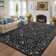 Machine Washable Area Rugs Floral Print Accent Carpet with Non-Slip Backing, Stain-Resistant Farmhouse Floor Cover, Soft Low Pile Indoor Mat for Bedroom, Kitchen, Office