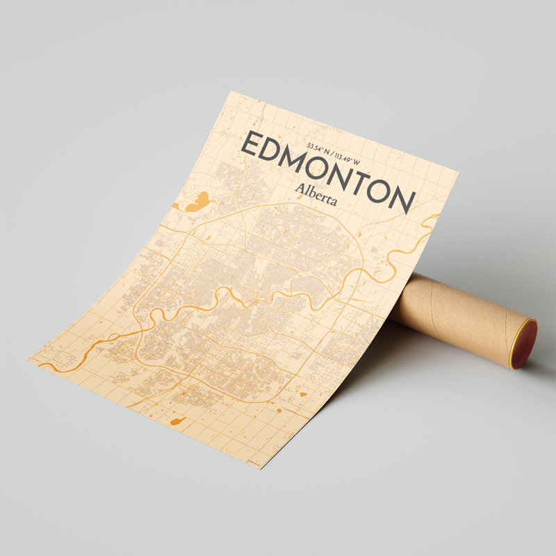 Edmonton City Map, impression, H 24 po x l 18 po