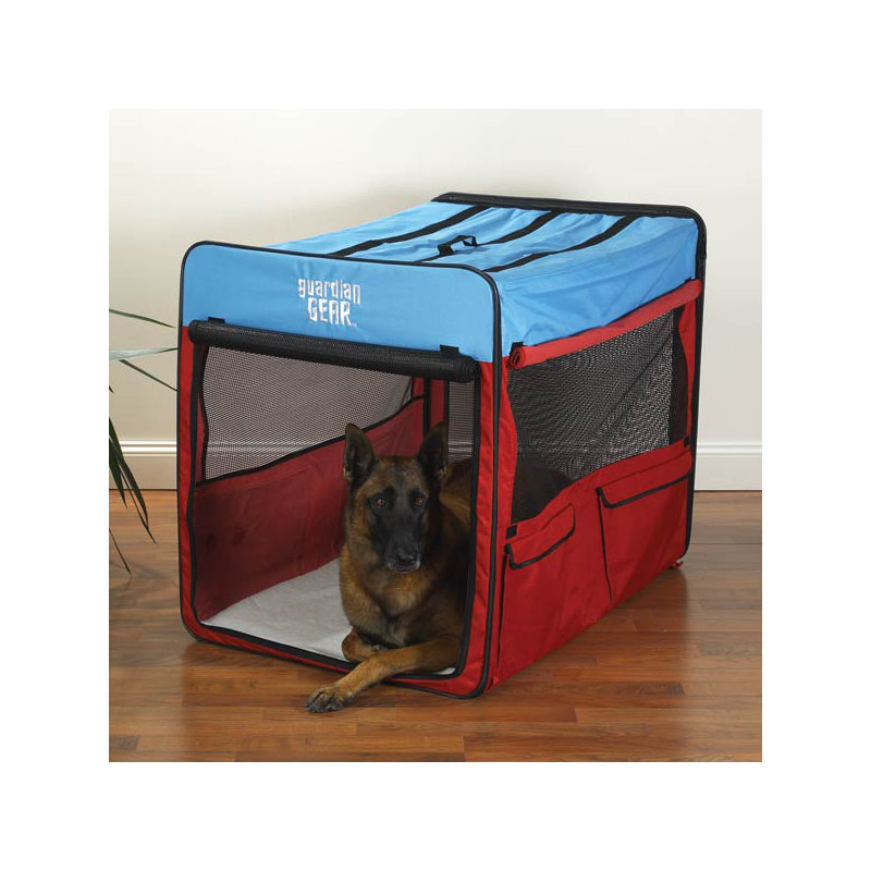 Caisse escamotable pour animal, X-grand rouge/bleu