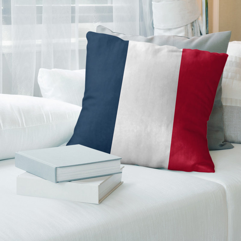 Coussin décoratif , 18 po x 18 po, Bourre en polyester, Mi-blanc
