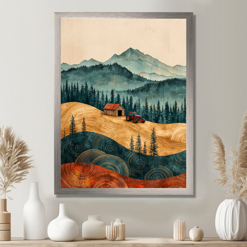 Gerassimos - Paysages, art mural, salon, H 44 po x l 34 po, Reproduction encadrée d'une seule photo, Argent argent