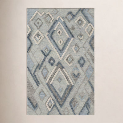 Cheryl Blue Hand-Tufted Wool Moroccan Rug