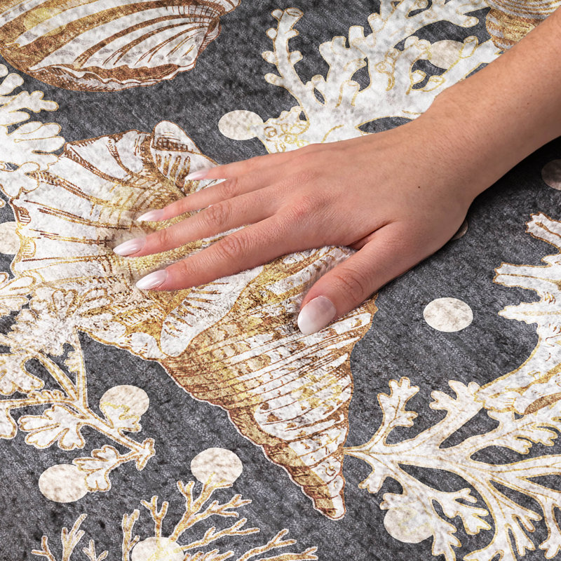 Tapis à poil long de qualité supérieure lavable à la machine Dream ADS185, Minuit minuit, 8 pi x 10 pi
