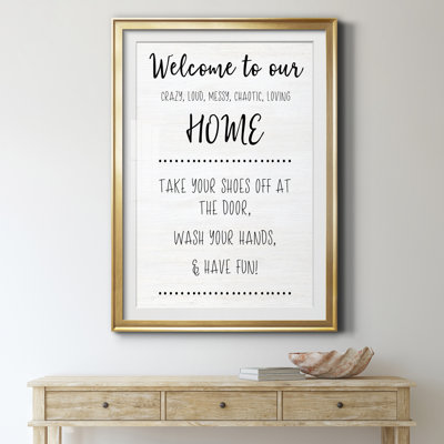 Welcome to Our Home - Reproduction d'art textuel sur papier encadré