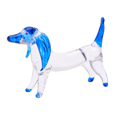 Winston Porter Handmade Intuition Dachshund Handblown Glass Figurine