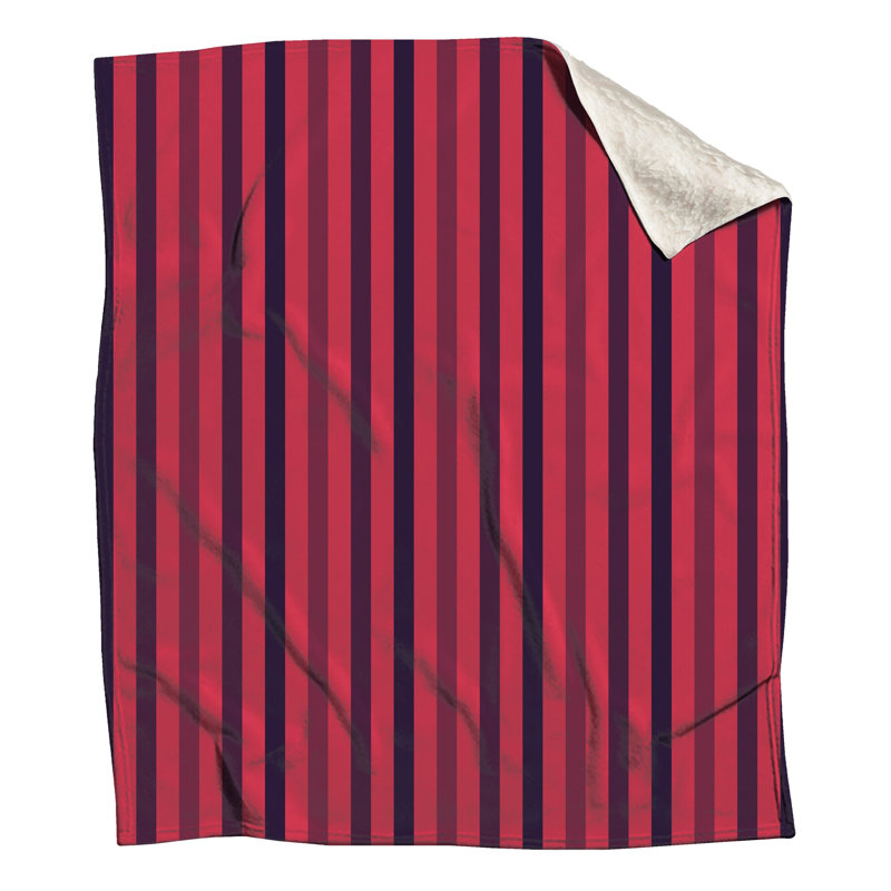 Red Navy Stripes Blankets, 60in W x 80in H