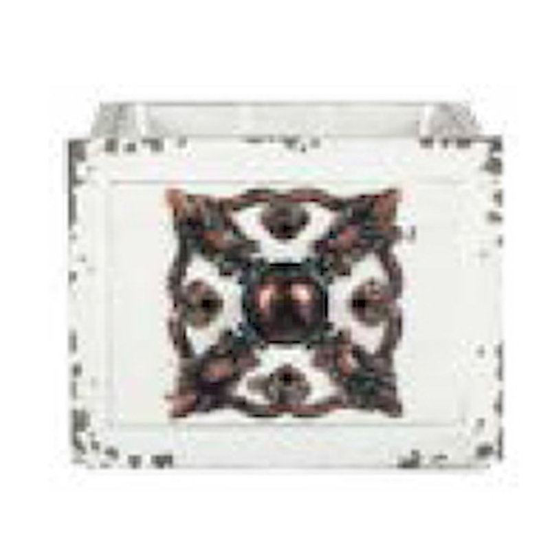 Fleur De Lis Living Solid Wood Container, 4.625" H x 6.5" W x 6.5" D