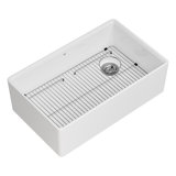 Etre 33 x 20 Single Bowl FFC Sink With Grid Drain, Canvas White