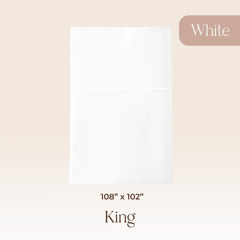 Whisper Organic Certified Organic Sheet Only - 100% Organic Cotton Sheets With Luxurious Soft And Breathable 300 Thread Count Sateen Weave Finish - Gots & Fairtrade Certified (King, White)