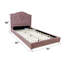 Lit simple en tissu rose pour - construction, sécuritaire et confortable avec housse 75,72 lb. Poids, portatif