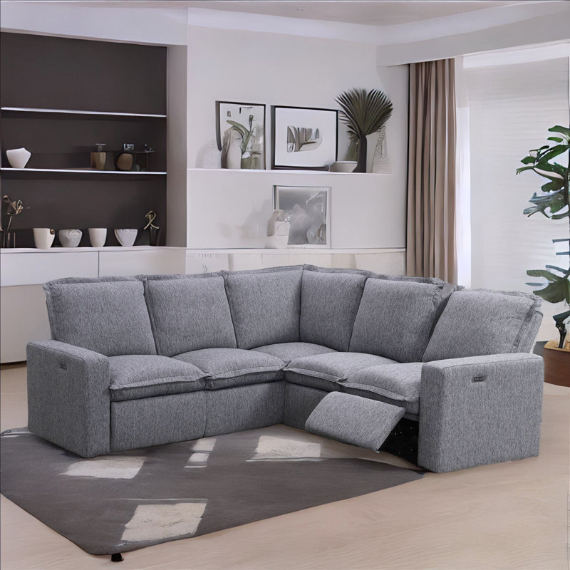 Fauteuil de cinéma inclinable électrique, Mélange de polyester gris