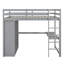 Lit mezzanine double en bois avec garde-robe intégrée, bureau, tablettes de rangement et tiroirs-1524031362