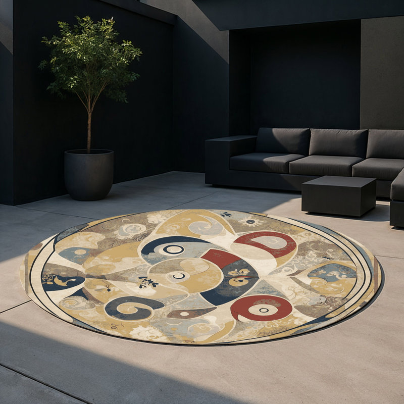 Tapis intérieur et extérieur Jazzy Swing, Rond 5 pi