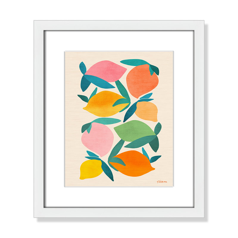 Imprimé «Wild Mango» par Gallagher, Blanc satiné, Imprimé mat, L 13 po x H 15 po