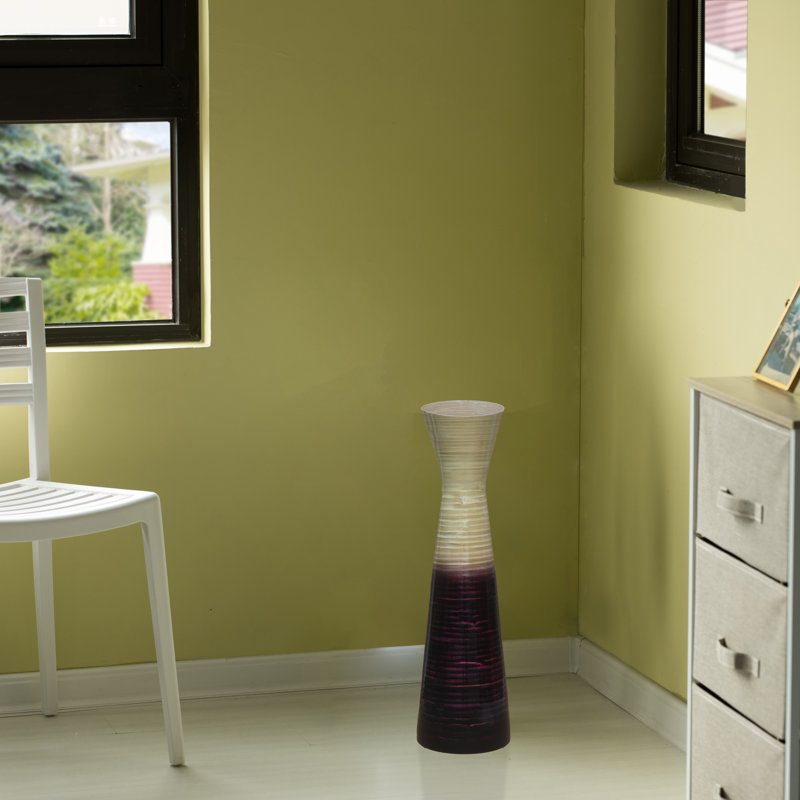 Vase de plancher en bambou 27 po Orren Ellis, Mauve