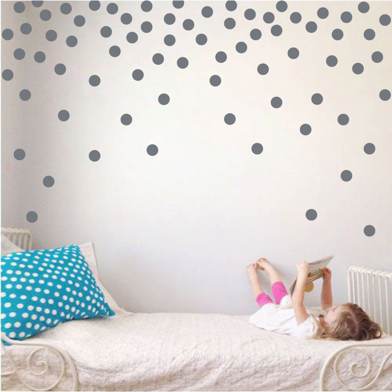 Adhésif décoratif à pois, Gris orage, H 24 po x l 39 po x P 0,01 po
