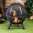 Deko Living 34 Inch Diameter Outdoor Steel Wood Burning Sphere Fire Pit with Screen Lid and Poker