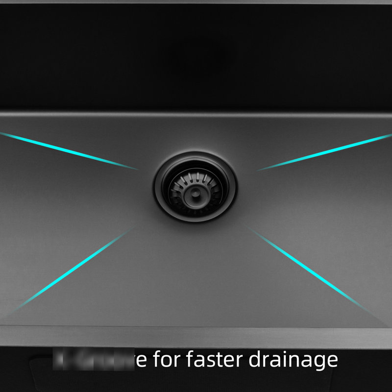 33"X19"X10" Stainless Steel Undermount Sink - Matte Black, Single Bowl, T304 Rust & Stain , 16 Gauge Thick, Easy To Sanitize With Nano , R10 Corners For Hygiene And Cleanliness Maintenance T304, Wipe