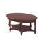 Table basse vintage ovale avec tiroir et tablette de rangement, table de cocktail antique de 45 po, table d'appoint de style champêtre français pour le salon-133599089