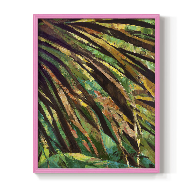 Las Palmas I, reproduction encadrée - bois massif, H 30 po x l 24 po, Rose