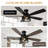 52" Flush Mount Ceiling Fans With Lights And Remote Control, Black Caged Low Profile 5-Blade Farmhouse Ceiling Fan