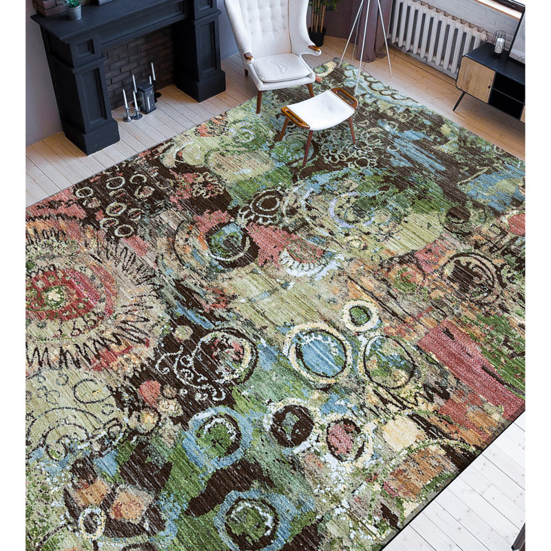 Tapis multicolore de haute qualité noué à la main