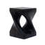MGO Twist Shape Side Table, Wood-Like Texture, Black Colour