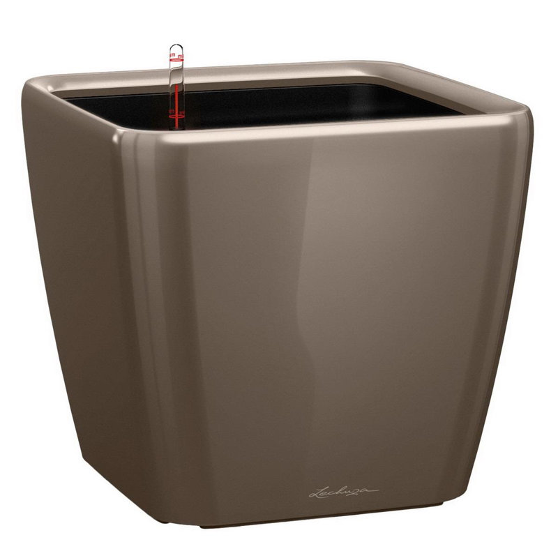 Quadro Premium Pot Planter, Taupe, 20cm H x 21cm W x 21cm D