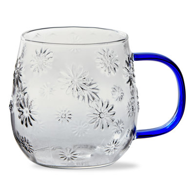 Flower Glass Mug Clear Everyday 16 Oz
